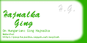 hajnalka ging business card